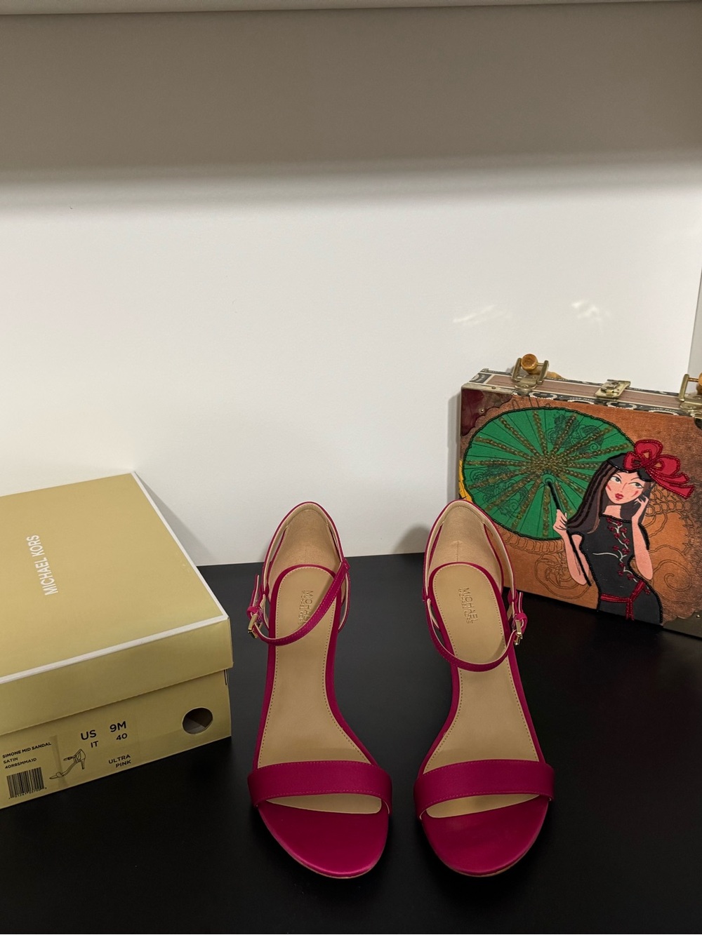 NIB Michael Kors Pink Ultra Punk Ankle-Strap Open-Toe Heels